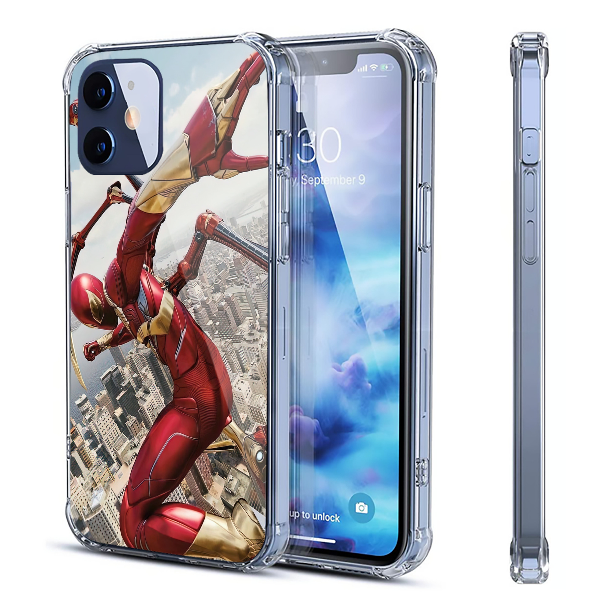 （画像用） Spider Man スパイダーマン 【iPhone 12シリーズ対応】透明スマホケース（クリアソフトケース）